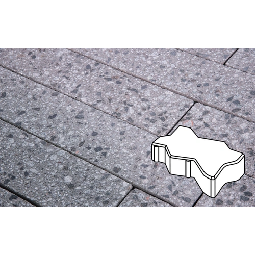 Плитка тротуарная Готика City, Granite FINERRO, Зигзаг Волна, Галенит, 225х112,560 мм