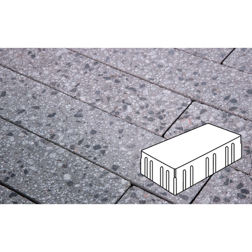 Плитка тротуарная Готика, Granite FINERRO, Скада без фаски, Галенит, 225х150х100 мм