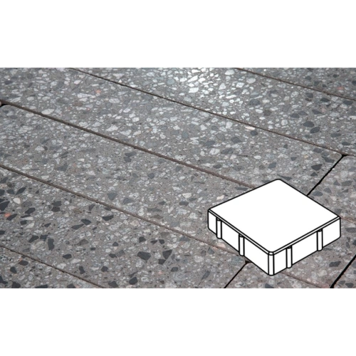Плитка тротуарная Готика City, Granite FINO, Квадрат, Галенит, 200х200х60 мм