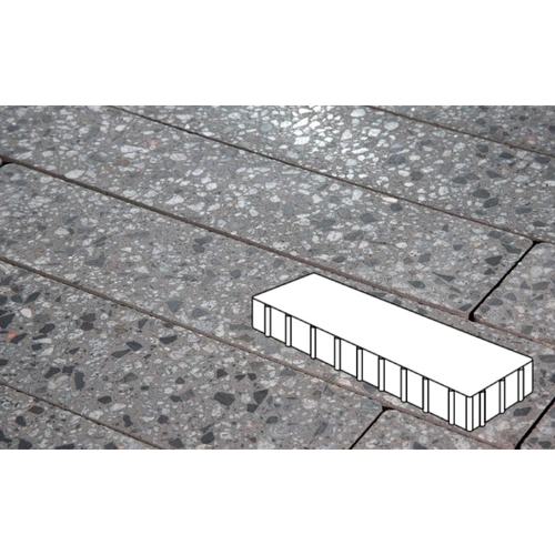 Плитка тротуарная Готика, Granite FINO, Плита, Галенит, 500х125х100 мм
