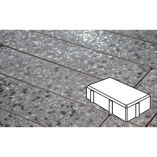 Плитка тротуарная Готика City, Granite FINO, Брусчатка, Галенит, 200х100х60 мм