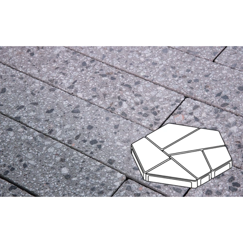 Плита тротуарная Готика, Granite FINERRO, Полигонал, Галенит, 893х780х80 мм