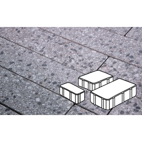 Плитка тротуарная Готика City, Granite FINERRO, Новый город, Галенит, 240х160х80-160х60 мм