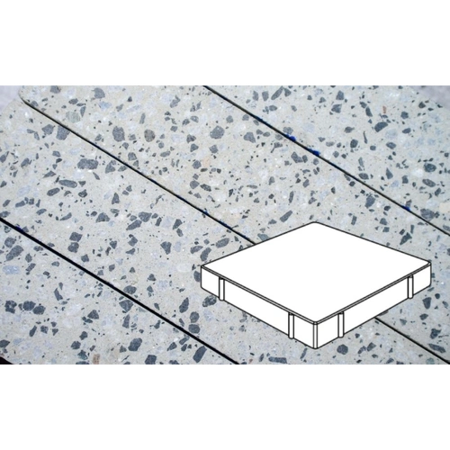 Плитка тротуарная Готика, Granite FINO, Квадрат, Галенит, 600х600х100 мм