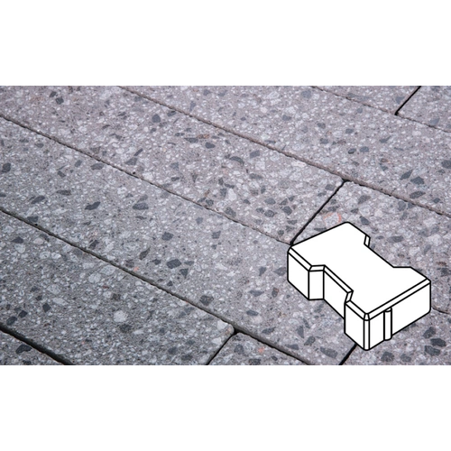 Плитка тротуарная Готика City, Granite FINERRO, Катушка, Галенит, 200х165х60 мм